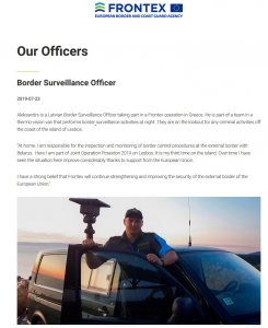 Frontex Border Officer using our Surveillance Van