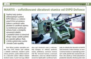 Napsali o nás: MANTIS - sofistikované zbraňové stanice od EVPÚ Defence
