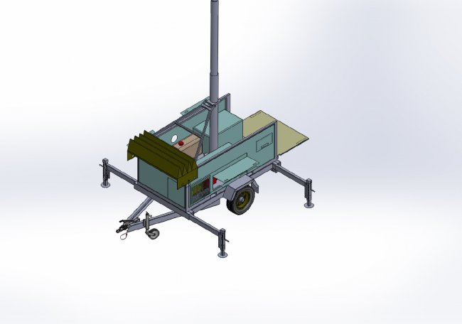 Surveillance trailer with electro-optical system - monitoring from up to 10 m above the ground