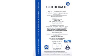 Мы получили сертификат CSN ISO 9001